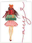 Holiday Greeting Cards by Modern Posh (Merry Holiday Girl With Gifts)
