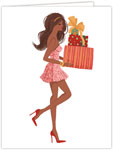 Holiday Greeting Cards by Modern Posh (Holiday Girl With Gifts Multicutural)