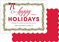 Holiday Greeting Cards by Modern Posh (Red Ribbon Garland)