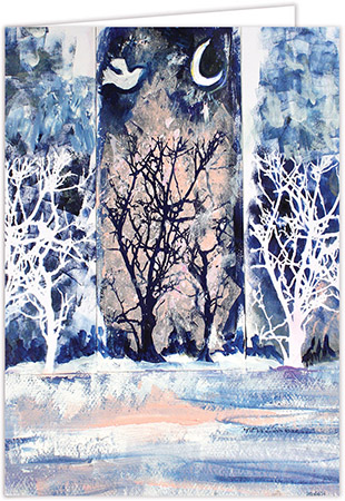 Personalized Charitable Holiday Greeting Cards by Olive Tree Collection (Stillness Under the Moon)