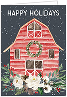 Personalized Charitable Holiday Greeting Cards by Olive Tree Collection (Barn Holiday)