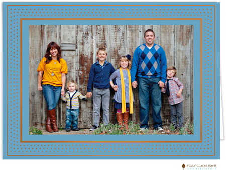 Holiday Photo Mount Cards by Stacy Claire Boyd - Bright Marquee Chambray with Foil