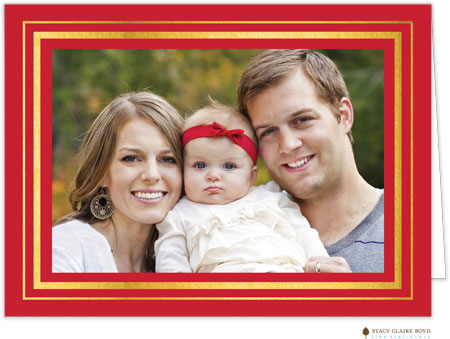 Holiday Photo Mount Cards by Stacy Claire Boyd - Brightly Framed Red with Foil