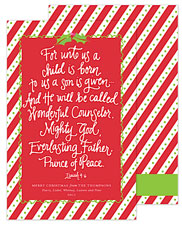 Holiday Greeting Cards by PicMe Prints (Isaiah 9:6)