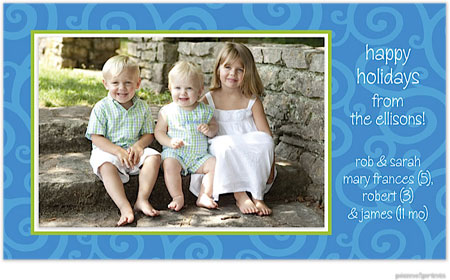 Holiday Photo Mount Cards by PicMe Prints (Joyful Swirls Ocean)