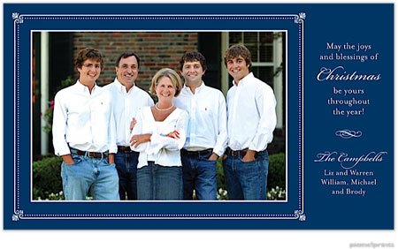 Holiday Photo Mount Cards by PicMe Prints (Elegant Border Navy)