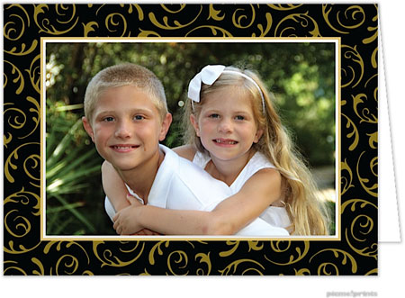 Holiday Photo Mount Cards by PicMe Prints (Elegant Flourish Black)