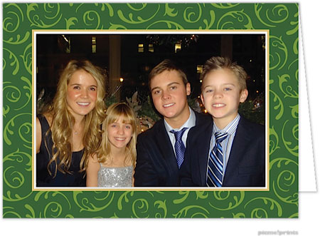 Holiday Photo Mount Cards by PicMe Prints (Elegant Flourish Evergreen)