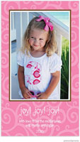 Holiday Photo Mount Cards by PicMe Prints (Joyful Swirls Bubblegum)