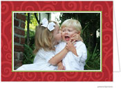 Holiday Photo Mount Cards by PicMe Prints (Joyful Swirls Crimson)