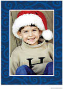 Holiday Photo Mount Cards by PicMe Prints (Joyful Swirls Navy)