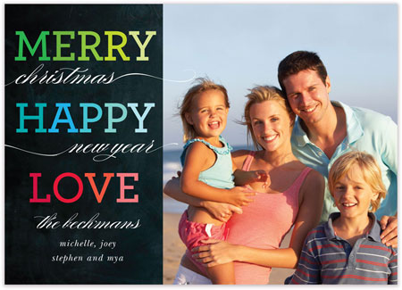 Digital Holiday Photo Cards by PicMe Prints (Rainbow Merry Happy Love)