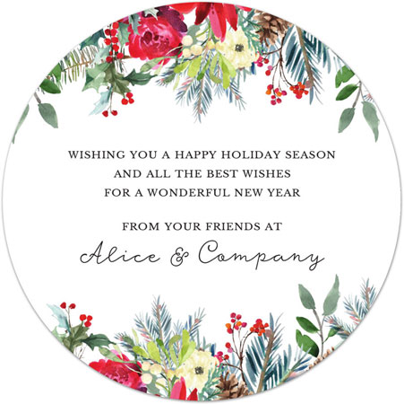 Holiday Greeting Cards by PicMe Prints (Round Winter Garden)