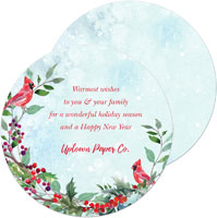 Holiday Greeting Cards by PicMe Prints (Round Cardinals & Holly)