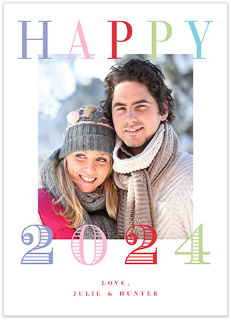 Digital Holiday Photo Cards by PicMe Prints (Colorful Happy Year)