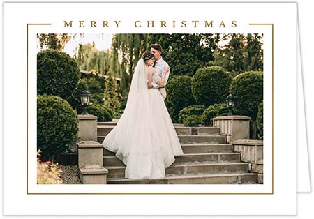 Holiday Photo Mount Cards by PicMe Prints (Stylish Border Merry Christmas Foil)