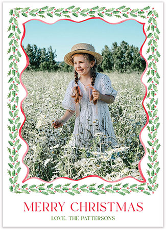 Digital Holiday Photo Cards by PicMe Prints (Holly Ribbon Border) Digital Holiday Photo Cards by PicMe Prints (Holly Ribbon Border)