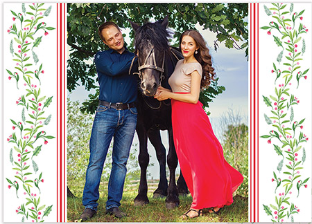Digital Holiday Photo Cards by PicMe Prints (Festive Flora - Horizontal) Digital Holiday Photo Cards by PicMe Prints (Festive Flora - Horizontal)