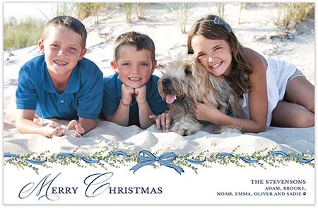 Digital Holiday Photo Cards by PicMe Prints (Blue Garland Garnish - Large) Digital Holiday Photo Cards by PicMe Prints (Blue Garland Garnish - Large)