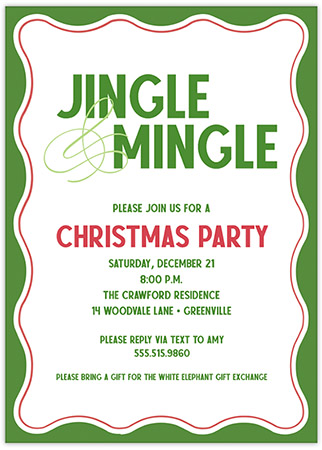 Holiday Invitations by PicMe Prints (Double Thin Wave Border)