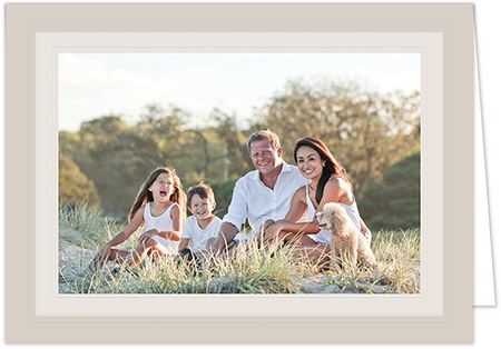 Mounted Holiday Photo Card - Triple Border Blind Debossed Design | PicMe Prints