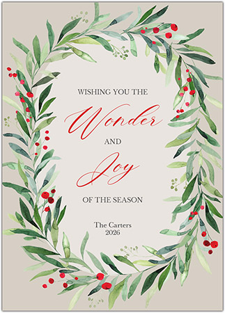 Holiday Greeting Cards by PicMe Prints (Winter Garland Grace)