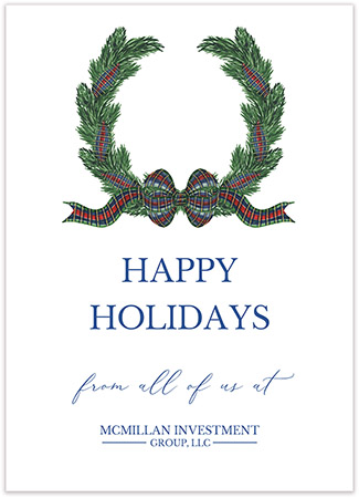 Holiday Greeting Cards by PicMe Prints (Tartan & Pine Wreath)