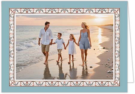 Mounted Holiday Photo Card - Stained Glass Design | PicMe Prints