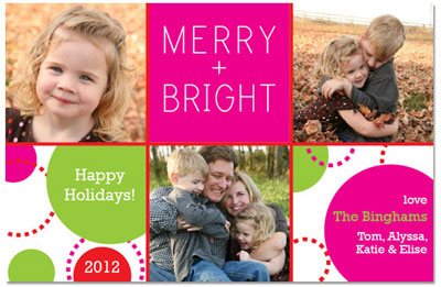Digital Holiday Photo Cards by Prints Charming (Pink Happy Dot)