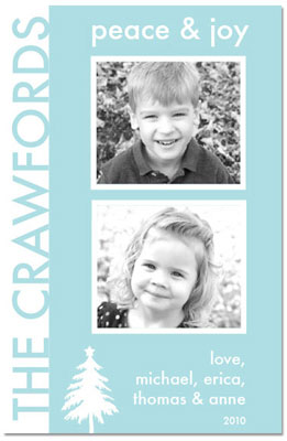 Digital Holiday Photo Cards by Prints Charming (Aqua Tree Silhouette)