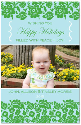 Digital Holiday Photo Cards by Prints Charming (Fabulous Floral Green)