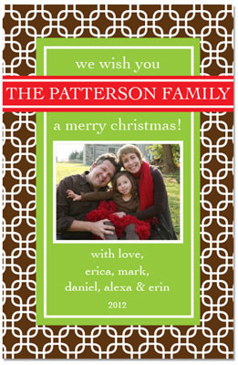 Digital Holiday Photo Cards by Prints Charming (Contemporary Brown And Lime)