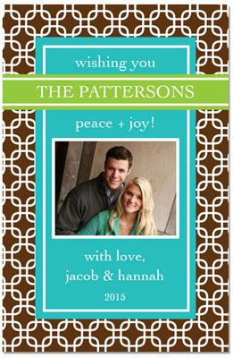 Digital Holiday Photo Cards by Prints Charming (Contemporary Brown And Teal)