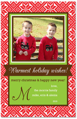 Digital Holiday Photo Cards by Prints Charming (Red Holiday Sweater)