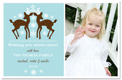 Digital Holiday Photo Cards by Prints Charming (Aqua Reindeer)