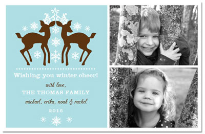 Digital Holiday Photo Cards by Prints Charming (Aqua Reindeer Two)