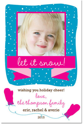 Digital Holiday Photo Cards by Prints Charming (Pink Let It Snow) Digital Holiday Photo Cards by Prints Charming (Pink Let It Snow)