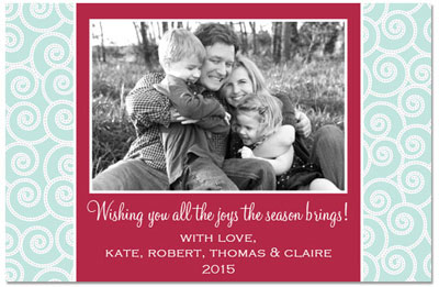 Digital Holiday Photo Cards by Prints Charming (Aqua And Brick) Digital Holiday Photo Cards by Prints Charming (Aqua And Brick)