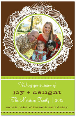 Digital Holiday Photo Cards by Prints Charming (Vintage Lime And Brown Holiday Wreath) Digital Holiday Photo Cards by Prints Charming (Vintage Lime And Brown Holiday Wreath)