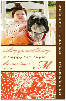 Digital Holiday Photo Cards by Prints Charming (Vintage Orange And Ecru) Digital Holiday Photo Cards by Prints Charming (Vintage Orange And Ecru)
