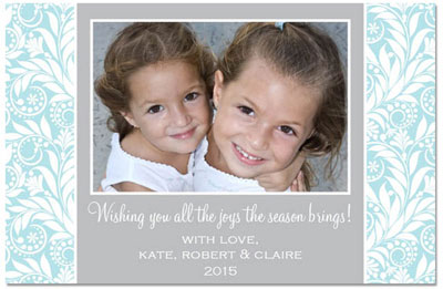 Digital Holiday Photo Cards by Prints Charming (Aqua Blue Foliage) Digital Holiday Photo Cards by Prints Charming (Aqua Blue Foliage)