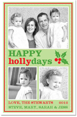 Digital Holiday Photo Cards by Prints Charming (Green Holly-Day) Digital Holiday Photo Cards by Prints Charming (Green Holly-Day)