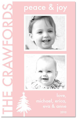 Digital Holiday Photo Cards by Prints Charming (Pink Tree Silhouette)