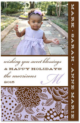 Digital Holiday Photo Cards by Prints Charming (Vintage Lavender And Brown)