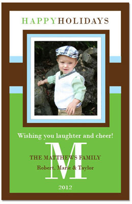 Digital Holiday Photo Cards by Prints Charming (Classic Blue And Green) Digital Holiday Photo Cards by Prints Charming (Classic Blue And Green)