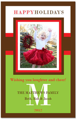 Digital Holiday Photo Cards by Prints Charming (Classic Red And Green)
