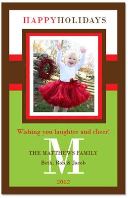 Digital Holiday Photo Cards by Prints Charming (Classic Red And Green) Digital Holiday Photo Cards by Prints Charming (Classic Red And Green)