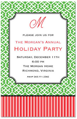 Holiday Invitations by Prints Charming (Festive Pattern And Stripe)