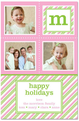 Digital Holiday Photo Cards by Prints Charming (Preppy Pink Initial) Digital Holiday Photo Cards by Prints Charming (Preppy Pink Initial)