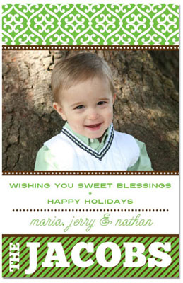 Digital Holiday Photo Cards by Prints Charming (Festive Pattern And Stripe Green) Digital Holiday Photo Cards by Prints Charming (Festive Pattern And Stripe Green)